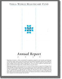 TEKLA WORLD HEALTHCARE FUND 2019 Annual Report